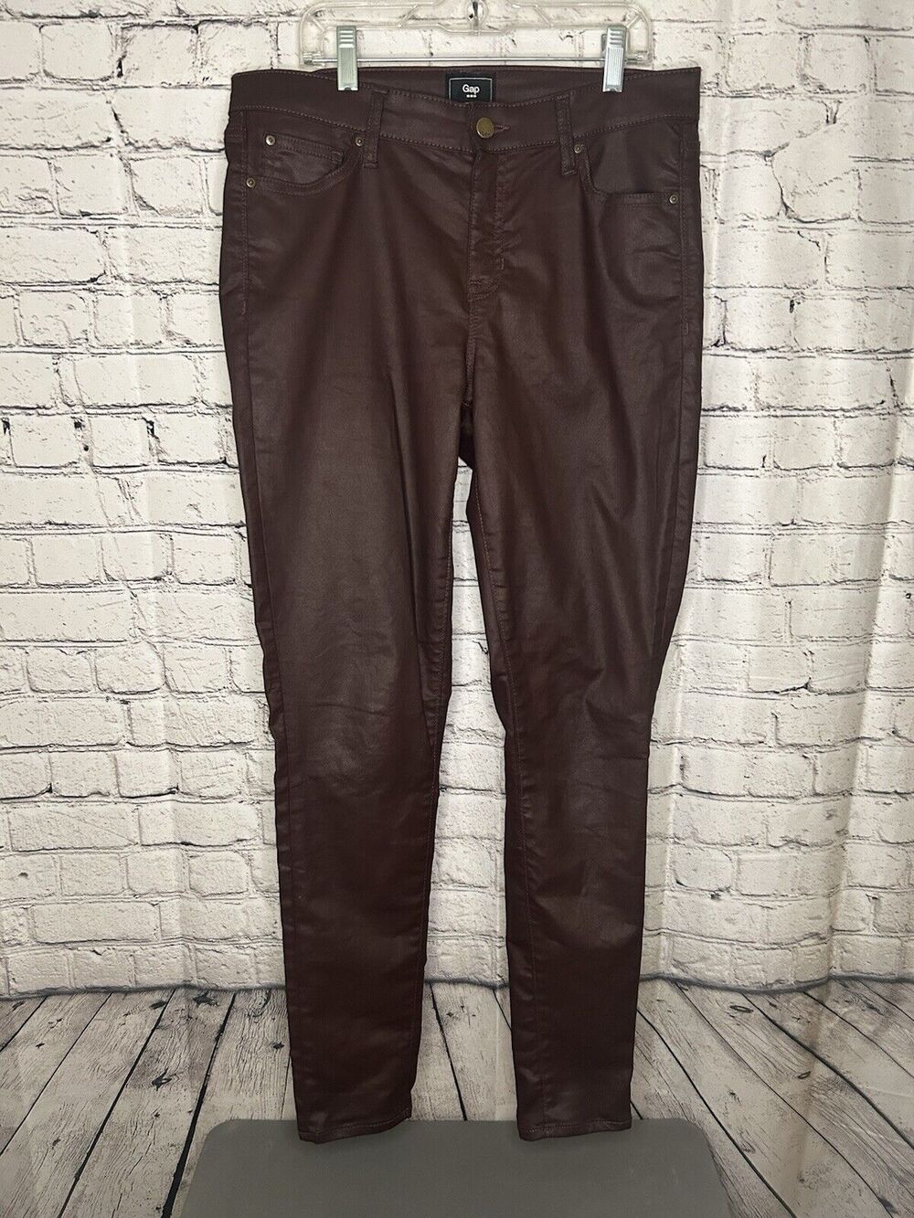 GAP 2015 Faux Leather Covered Legging Jeans Brown Size 10/30R